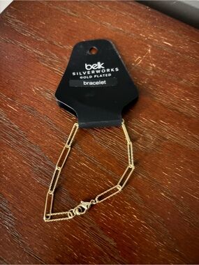 belk Gold-Plated Paperclip Link Bracelet